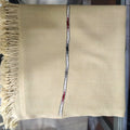 MILAMA men's Sand Beige Shawl with Center Woven Stripe reference view 4