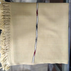 MILAMA men's Sand Beige Shawl with Center Woven Stripe reference view 4