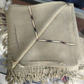 Men's Olive Stone Shawl with Patterned Woven Border, product detail 8