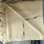 MILAMA men's Sand Beige Shawl with Center Woven Stripe reference view 9