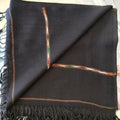Men's Charcoal Shawl with Bronze Woven Stripe, product reference 15