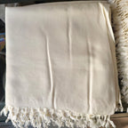 Men's Ivory Shawl with Tonal Woven Lines, product detail 17