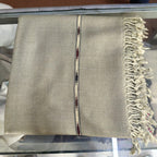 Men's Olive Stone Shawl with Patterned Woven Border, product detail 19